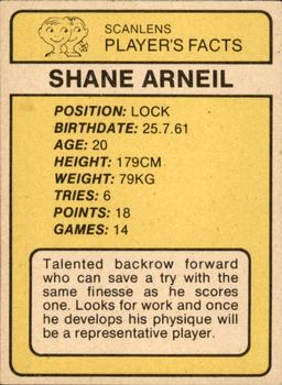 1981 Scanlens #48 Shane Arneil Back